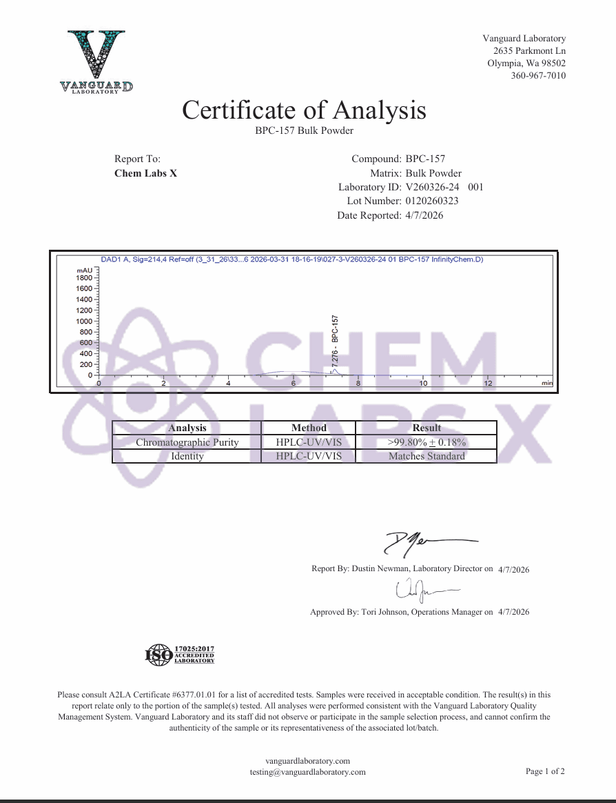 COA — BPC-157 (500mcg) x 60 Capsules