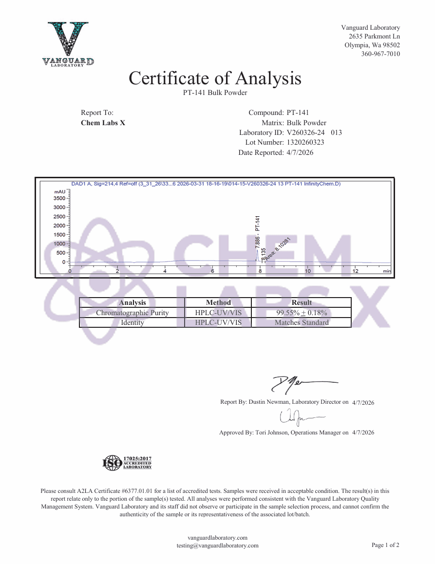 COA — PT-141 (10mg)